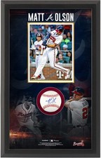 Matt Olson Atlanta Braves Signed Baseball Shadow Box