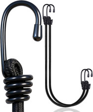 Bungee Cords Heavy Duty Outdoor 2Ft Bungee Straps with Hooks Black Bunji
