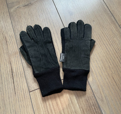 Thinsulate Insulation 40g Handschuhe schwarz Gr. L Wildlederbesatz Winter warm