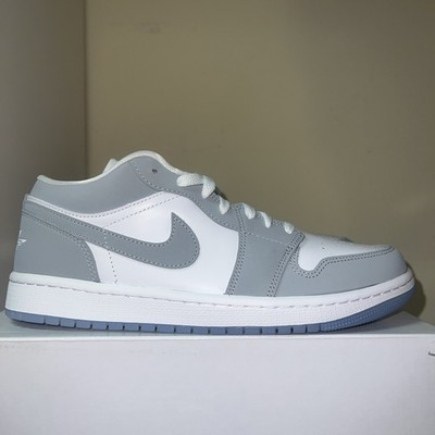Size 10W / 8.5M - Nike Air Jordan 1 Low White Wolf Grey Aluminum Dior