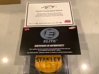 KYLE BUSCH AUTOGRAPHED 2021 TOYOTA CAMRY STANLEY TOOLS ELITE DIECAST W/COA