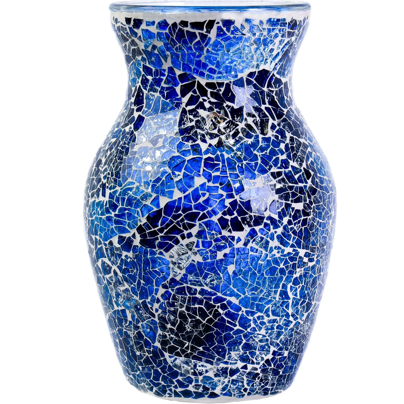 8" H Blue Mosaic Vase.Exquisite Craftsmanship.Decor Home Modern Midsize All H...