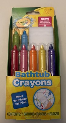New in Box. Crayola Bathtub Crayons 7ct with Tub Eraser Kids Bath Drawing Set 