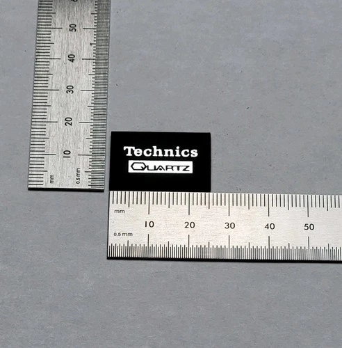 Technics Quartz Turntable Badge Logo For Dust Cover 1.02" X 0.67" With Adhesive