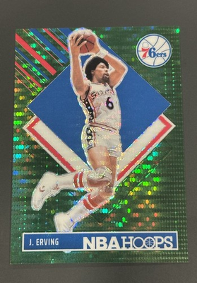 #ad 24 25 NBA Hoops Premium Julius Erving Green Pulsar 25 76ers No 300 SSP HoF $49.99