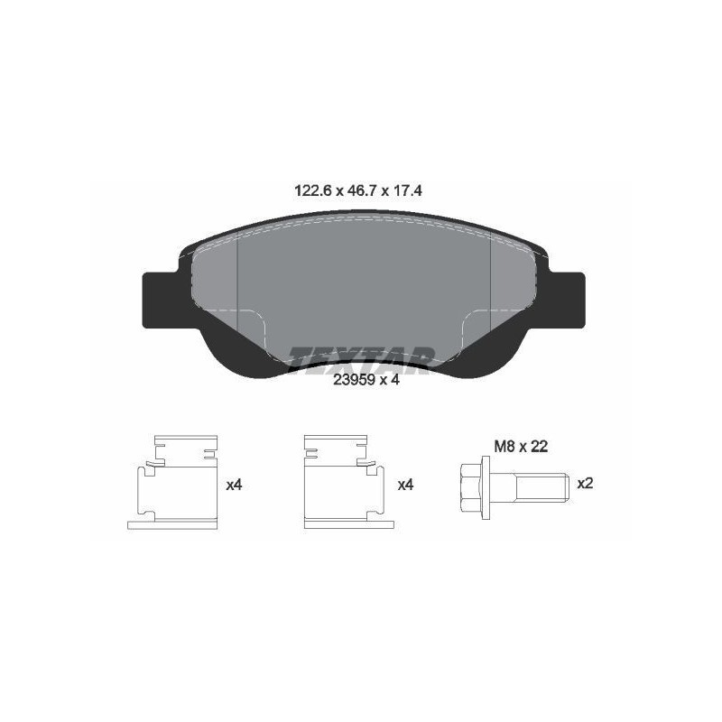 TEXTAR 2395901 Brake Pads Set Front for Aygo C1 108 107