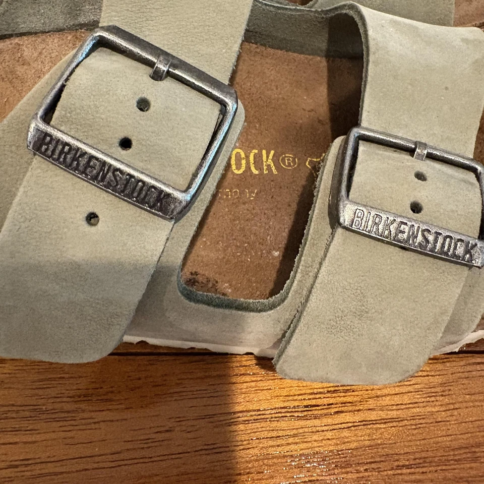 Birkenstock Arizona Sandals Women 8-8.5 Narrow 39 Green Suede Leather Germany - Image 4 of 4