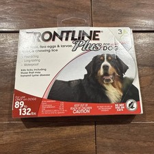 FRONTLINE Plus Flea and Tick Treatment for Extra Large Dogs 89 - 132 lbs 3 Doses