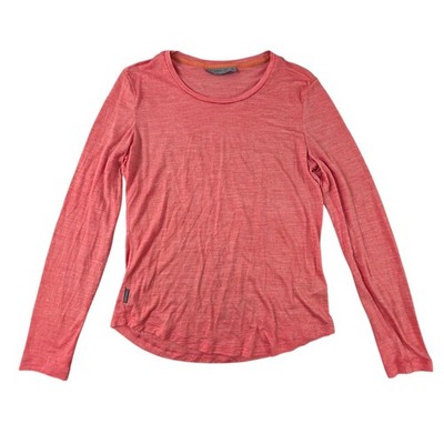 ICEBREAKER Women's Size S Orange Cool-Lite Sphere L/S Merino Wool-Blend Top