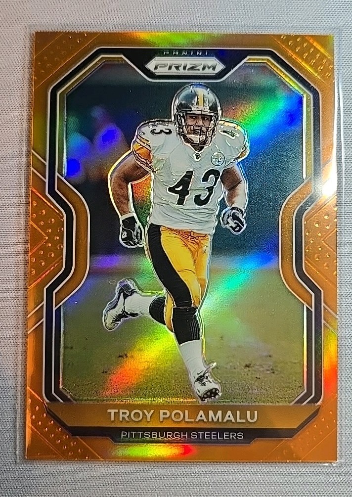 2020 Panini Prizm Troy Polamalu #73 Orange Prizm 050/249