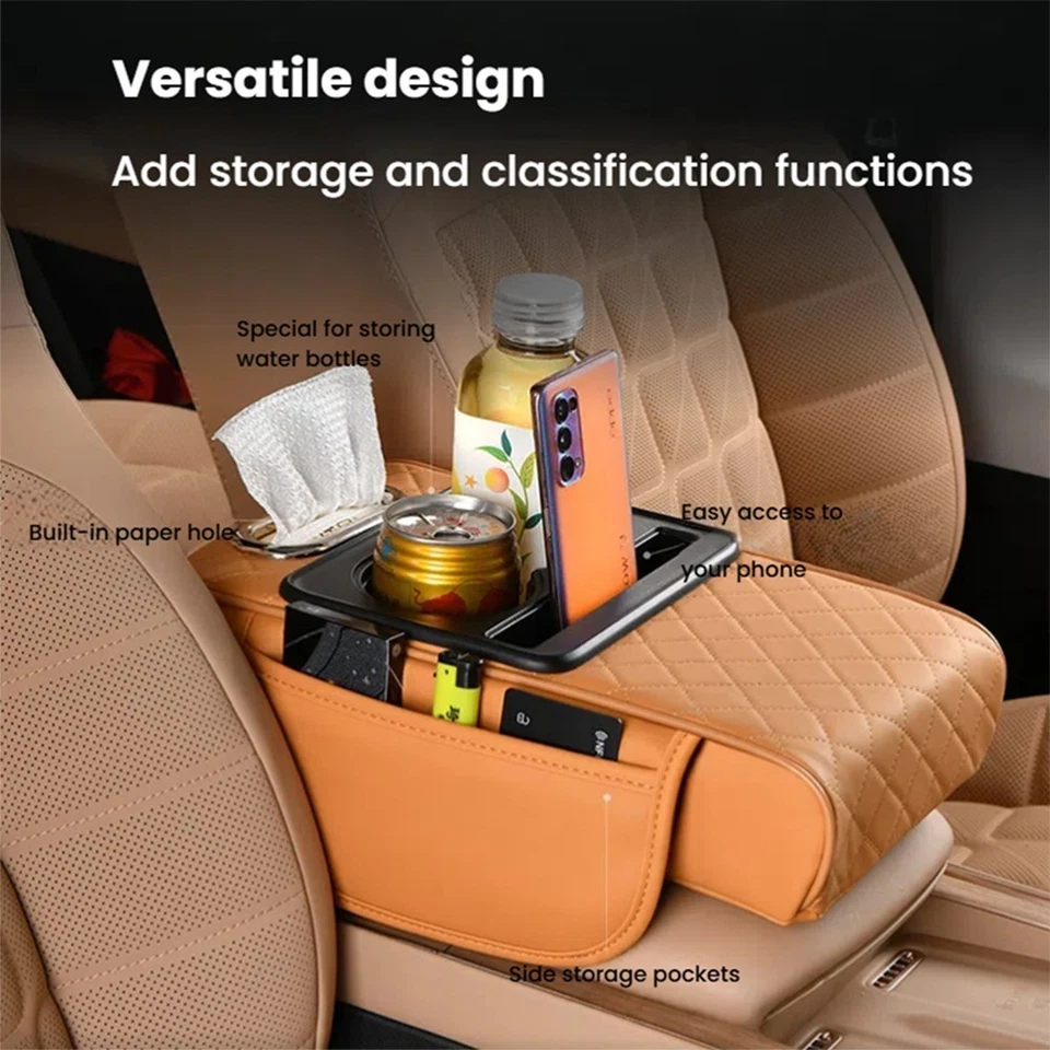 Multifunctional Leather Car Armrest Cushion Pad Center Console Box For Chevrolet - Изображение 2 из 4