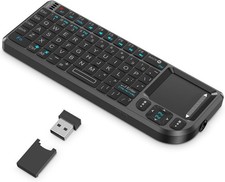 Mini Keyboard with Touchpad, Mini Bluetooth Keyboard, 2.4G Ultra-Thin Handheld W