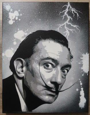 11x14 Original Canvas Painting. Salvador Dali. Artist. Not A Print. Multi Layer