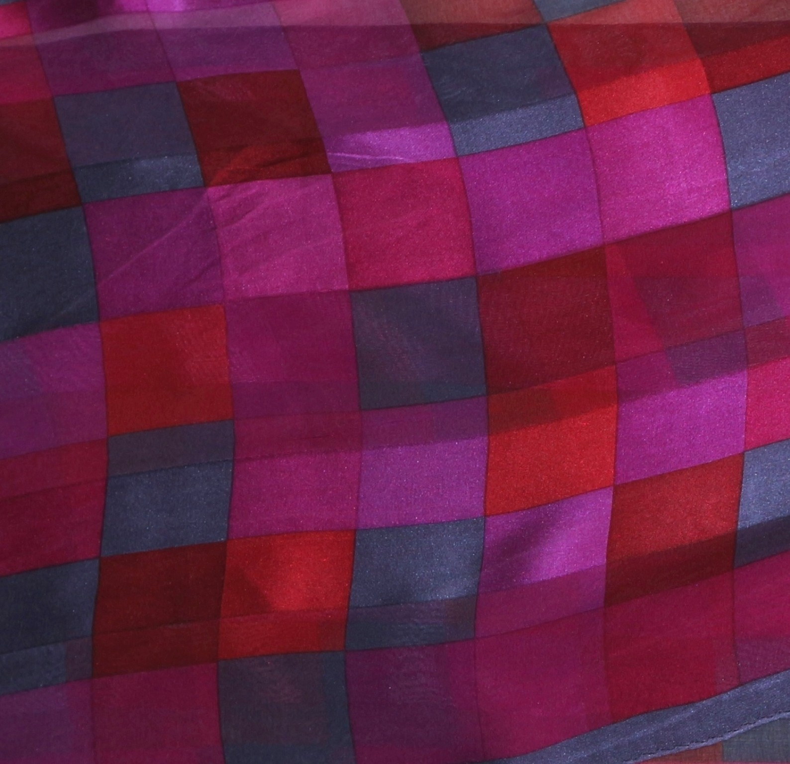 ADRIENNE VITTADINI Purple/Multi Rectangular Silk … - image 2