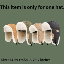 Unisex Aviator Trapper Hat Faux Fur Winter Ski Ushanka Russian Cossack Warm