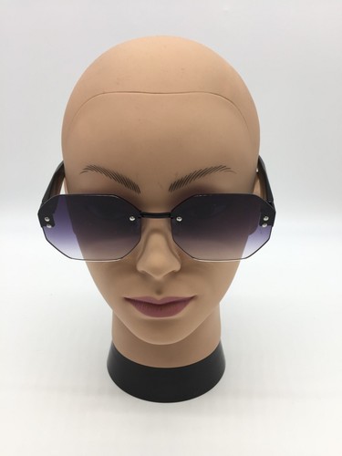 Prada 762 Rimless Black Sunglasses 60-17-141 Blue Lens