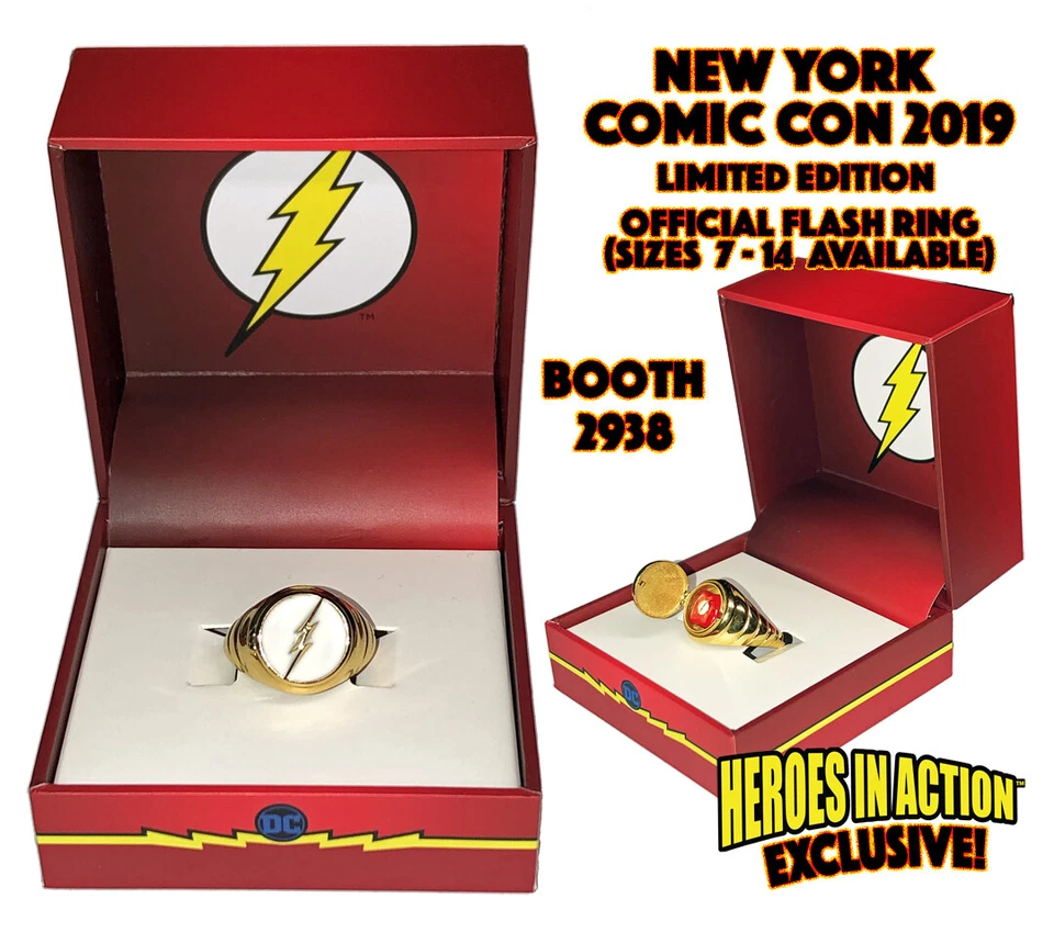 THE FLASH RING DC COMICS CON LICENCIA OFICIAL ACERO INOXIDABLE EXCLUSIVO DE NYCC 2019 Foto 2 de 4