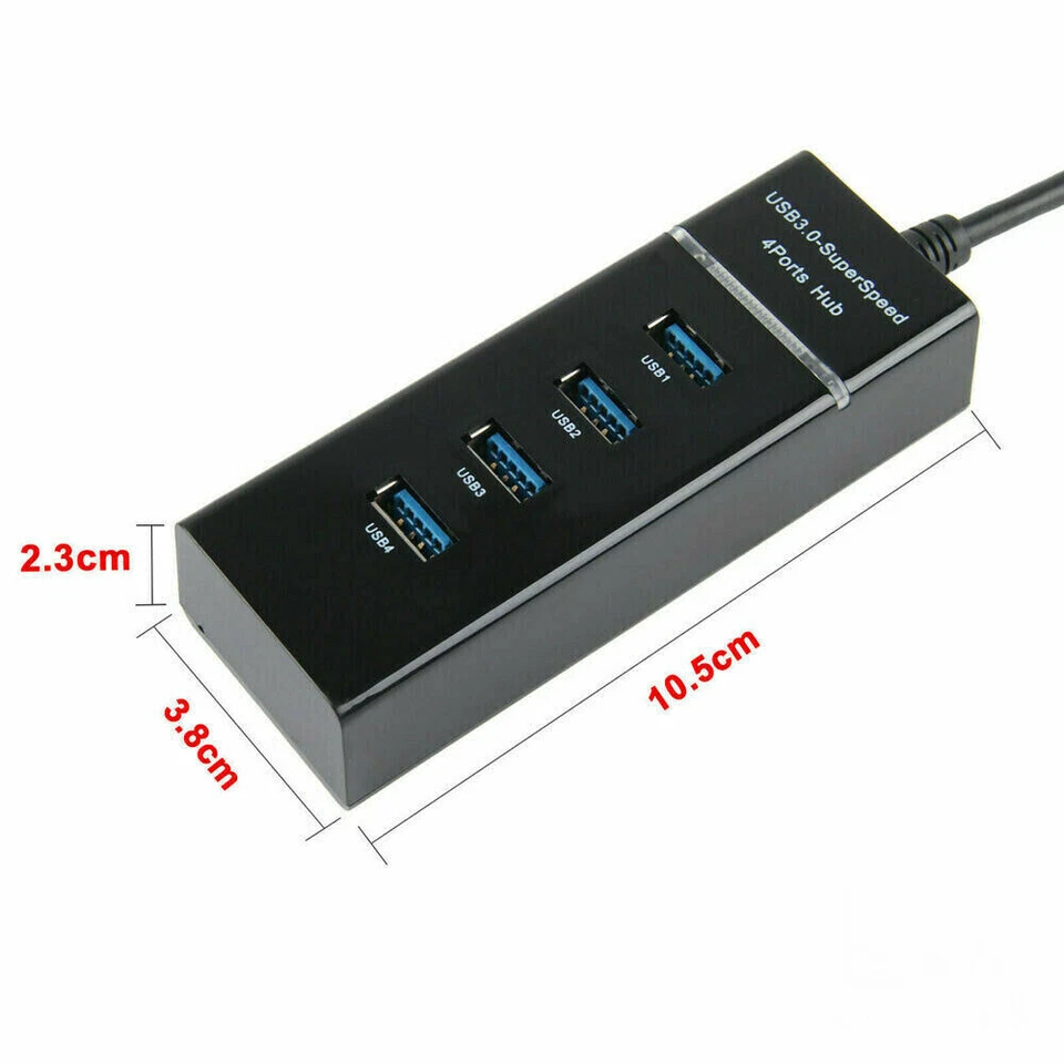 4-Port USB 3.0 Multi HUB Super Speed Splitter Expansion Desktop Laptop adapter  - Image 4 of 4