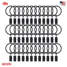 36 Pack Curtain Rings with Clips 1.26 Inch Drapery Hangers for Rods up to 1 In