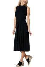 G by Giuliana EcoLuxe Knit Sleeveless Mock Neck Midi Dress Black