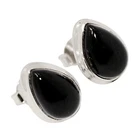 Black Onyx - Brazil 925 Sterling Silver Earrings Stud Jewelry ALLE-18796