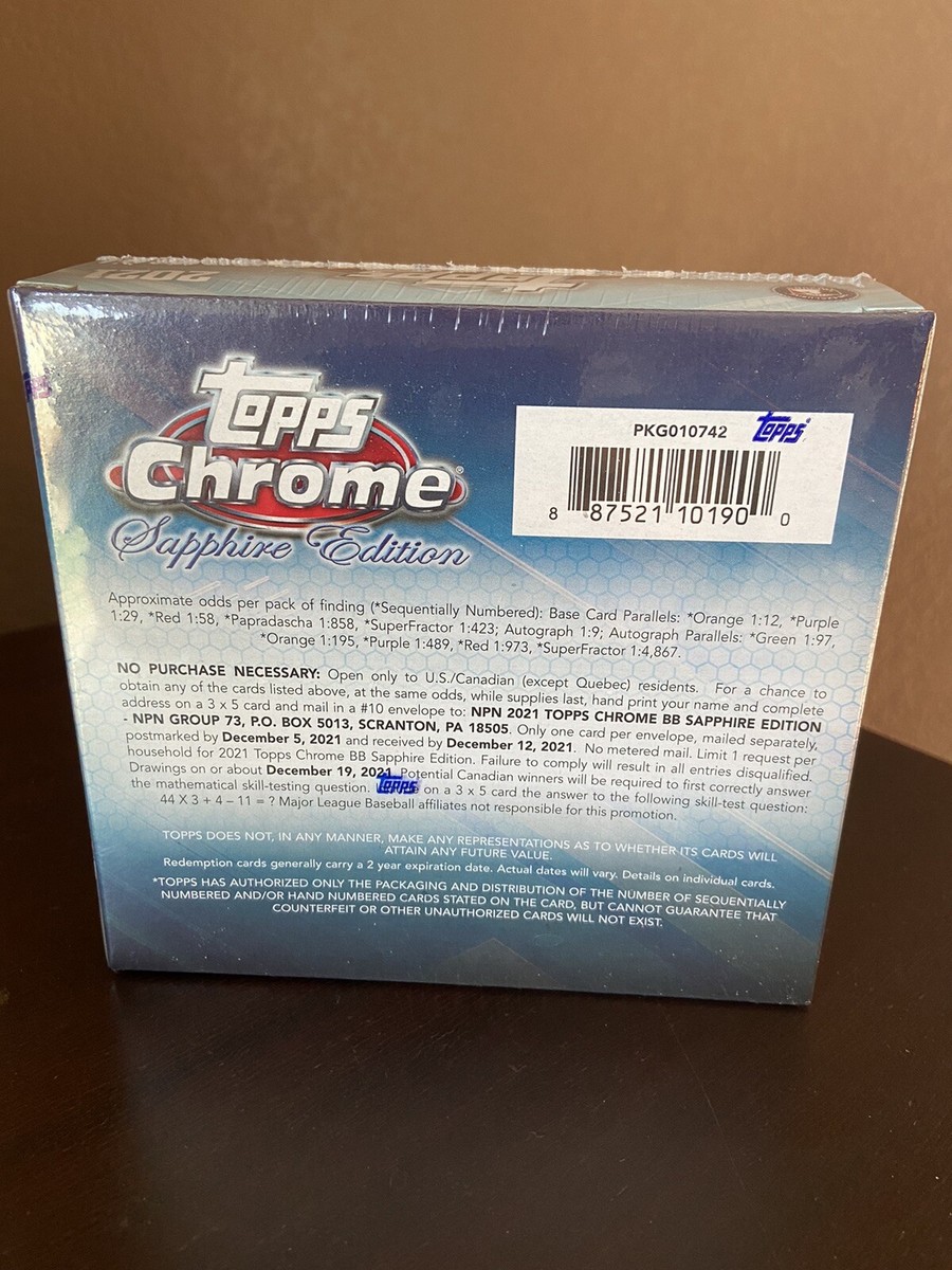 2021 Topps Chrome SAPPHIRE EDITION　BOX 2021 Topps Chrome Baseball Sapphire Edition Box - New