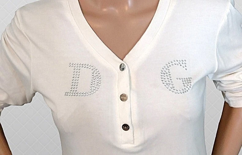 CAMISA DOLCE & GABBANA - ELEGANTE ENCAJE con tachuelas de metal logo embellecido Talla XL Foto 2 de 4