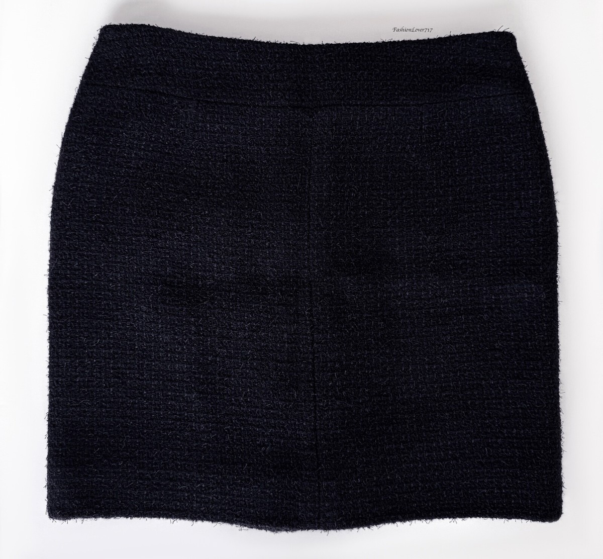 CHANEL 20B BLACK WOOL TWEED MINI BRAID TRIM SKIRT 40 | eBay