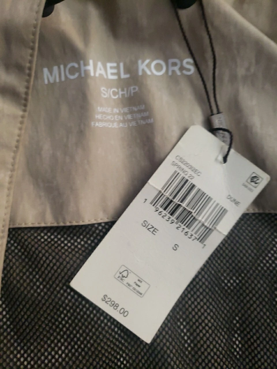 Giacca con cappuccio Michael Kors Cargo Nuova Small Dune