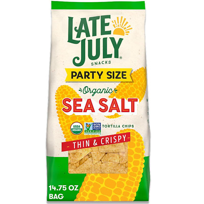 Late July Snacks Thin and Crispy Organic Tortilla Chips Sea Salt, 14.75 Oz