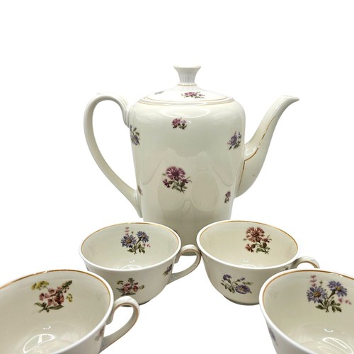 Zeh Scherzer Bavaria 60 Jahre Floral Tea Set Teapot 4 Cups Vintage Porcelain - Picture 9 of 23