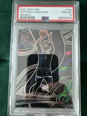 2021-22 Panini Spectra ANTHONY EDWARDS Marble Prizm 5/5 PSA 8 