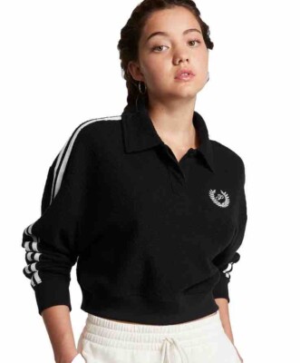 Victoria Secret Pink Reverse Fleece Cropped Polo Sweatshirt Medium