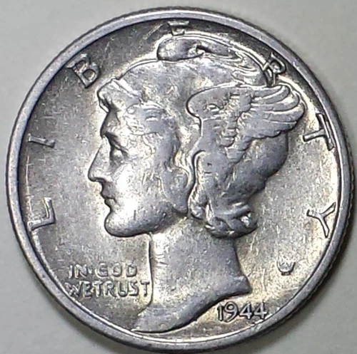 1944-D  Silver  Liberty Head - Mercury Dime - ** EF+ **