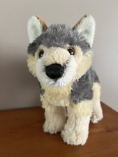 Aurora World Plush Timber Wolf 10 Gray Tan Stuffed Animal Wild Dog