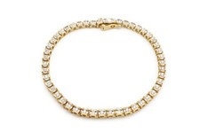 10k Yellow Gold 0.75 CTW Diamond Tennis Bracelet 7.25"