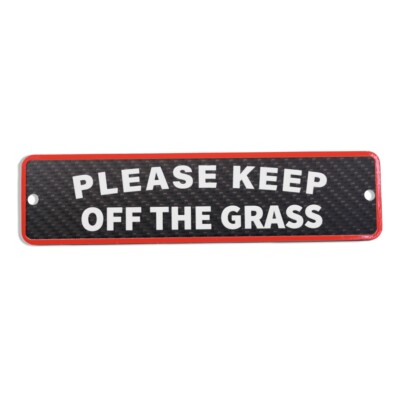 ''PLEASE KEEP OFF THE GRASS'' Wall Sign real carbon fibre Garden Fence Gift Plaque