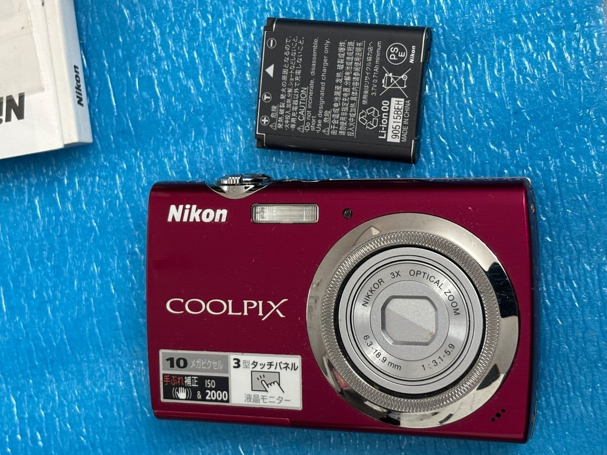 Nikon COOLPIX S230 Red Digital Camera 10.0MP 3x Optical Zoom From