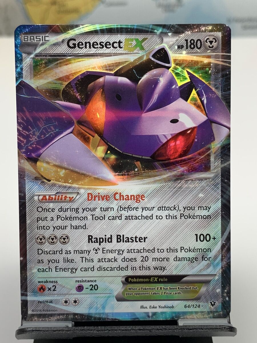 SHIPS SAME DAY Pokemon Card NM/M Genesect EX 64/124 Holo Full Art Metal Type