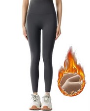 Black Fleece Lined Leggings Women Thermal Thick Winter Warm High Waist Leggings