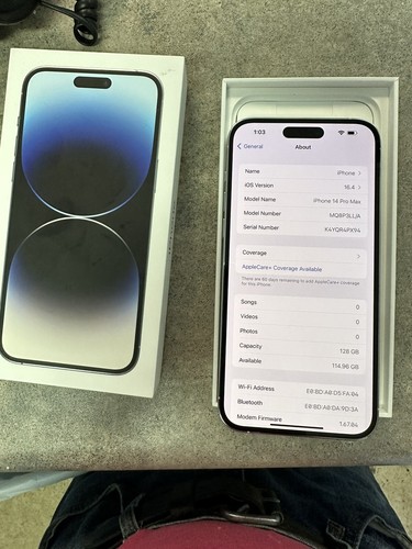 Apple iPhone 14 Pro Max - 128GB - srebrny Spactrum lub sieć Verizon - Zdjęcie 3 z 3