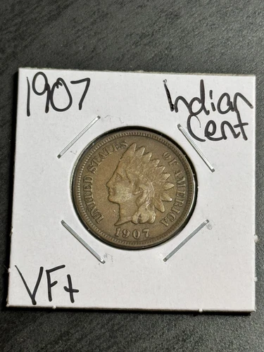 1907 Indian Head Cent Penny VF Very Fine U.S. 1c Coin (Raw15135)