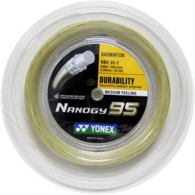Yonex Nanogy NBG 95 200 Meter Rolle Badminton Schläger Saite Besaitung Gold Top