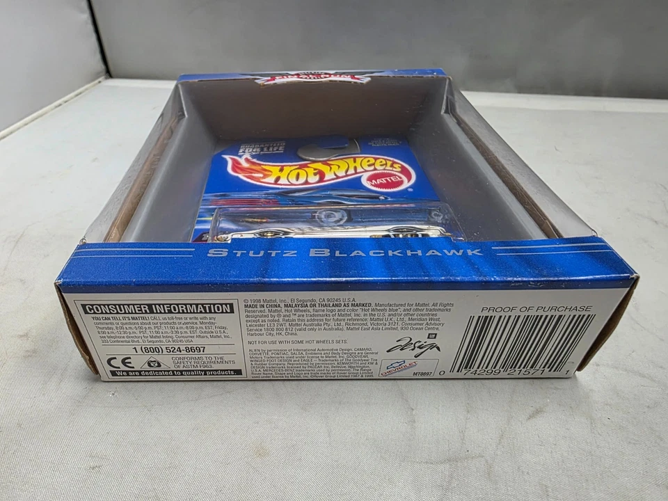 1999 Hot Wheels FINAL RUN  Retiring Model STUTZ BLACKHAWK #6 of 12   - Image 2 of 3