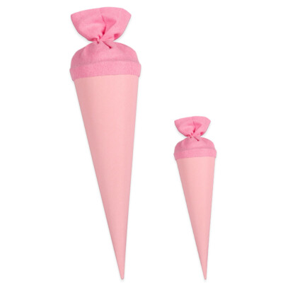 itenga Bastel Schultüte 70cm und Geschwister Zuckertüte 35cm Filzverschluss ROSA