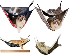 Cat Hammock Collection Leopard Print Bed Animal Hanging Kitten Cage Kitty Lounge