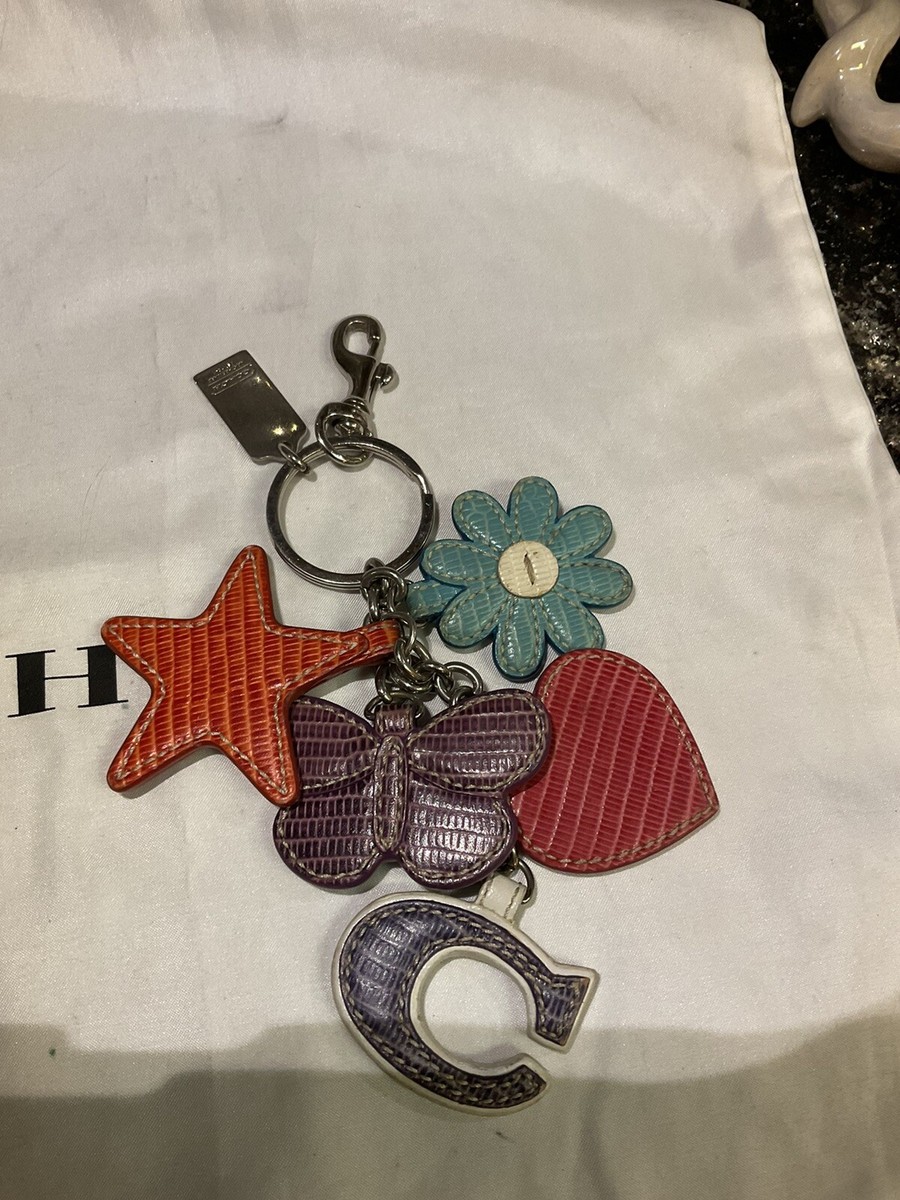 Coach Vintage Cluster Bag Charm Keychain Silver Multi #1K02