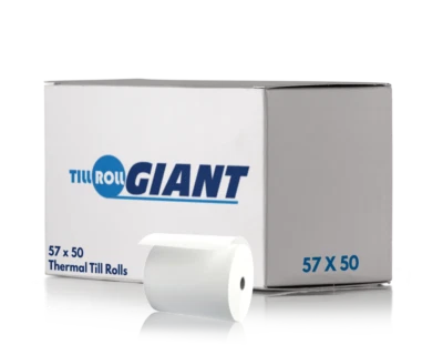 TILL ROLL GIANT 57x50 Thermal Rolls (100 Rolls) Compatible With Credit Card Machines FAST N FREE