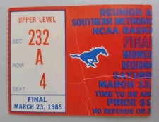 NCAA Men's Basketball Tournament Ticket Stub 3/23 1985 Memphis State vs Oklahoma