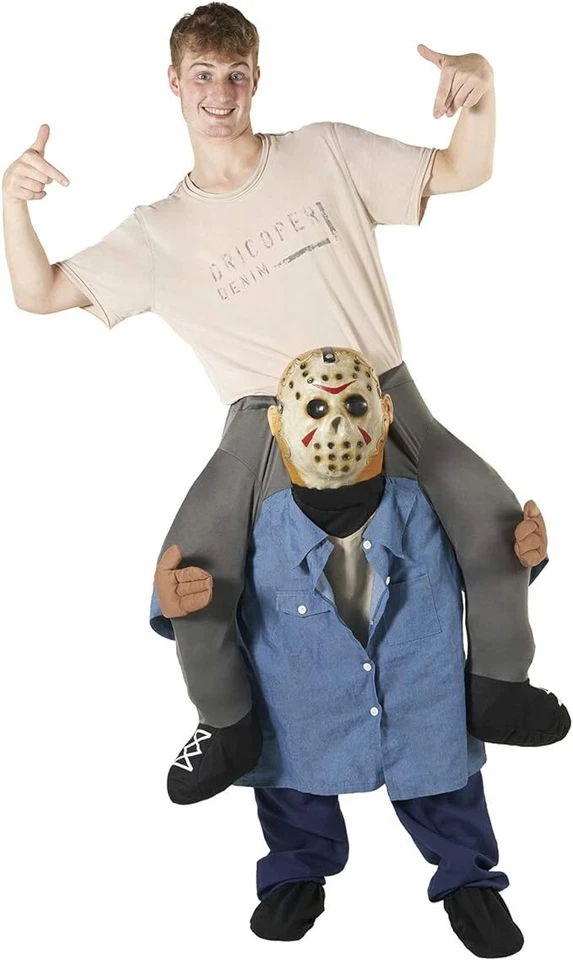 成人面具连环杀手小猪服装恐怖杰森万圣节骑 — 第 3/4 张图片